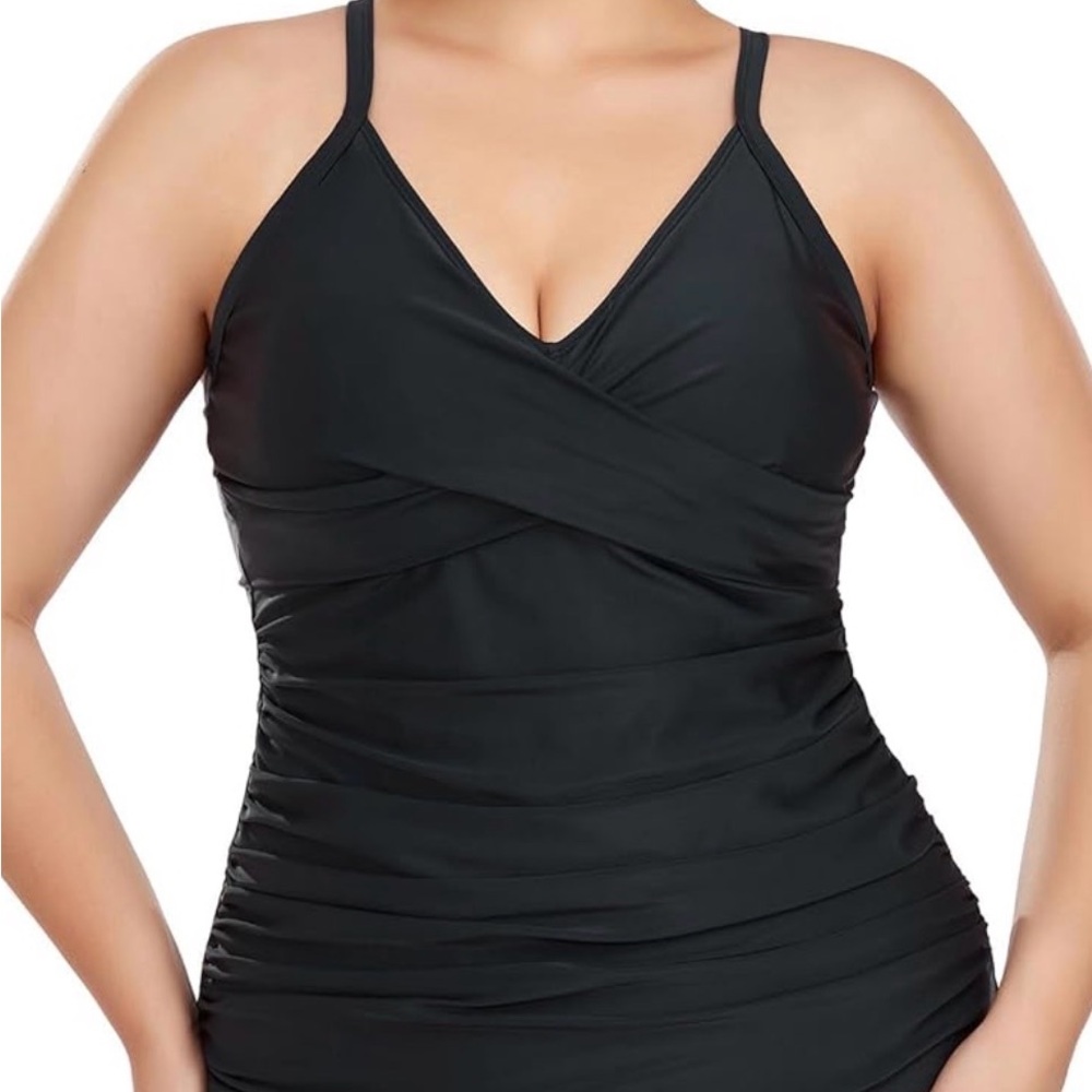 NWT $119 Elegant Black Tankini